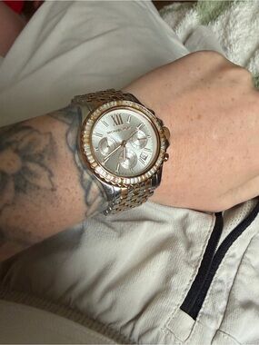 Michael Kors Two-Tone Silver and Gold Bracelet Chronograph
